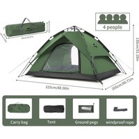 Палатка четырехместная автоматическая Naturehike NH21ZP008 Темно-зеленая (6976023920660)