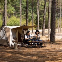 Палатка четырехместная с навесом Naturehike CNH22ZP029 Светло-коричневая (6975641887829)