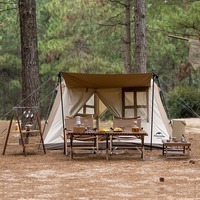 Палатка четырехместная с навесом Naturehike CNH22ZP029 Светло-коричневая (6975641887829)