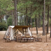 Палатка четырехместная с навесом Naturehike CNH22ZP029 Светло-коричневая (6975641887829)