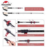 Треккинговые палки Naturehike NH20DS003 135 см Черный/Черный 2 шт (6927595746233)