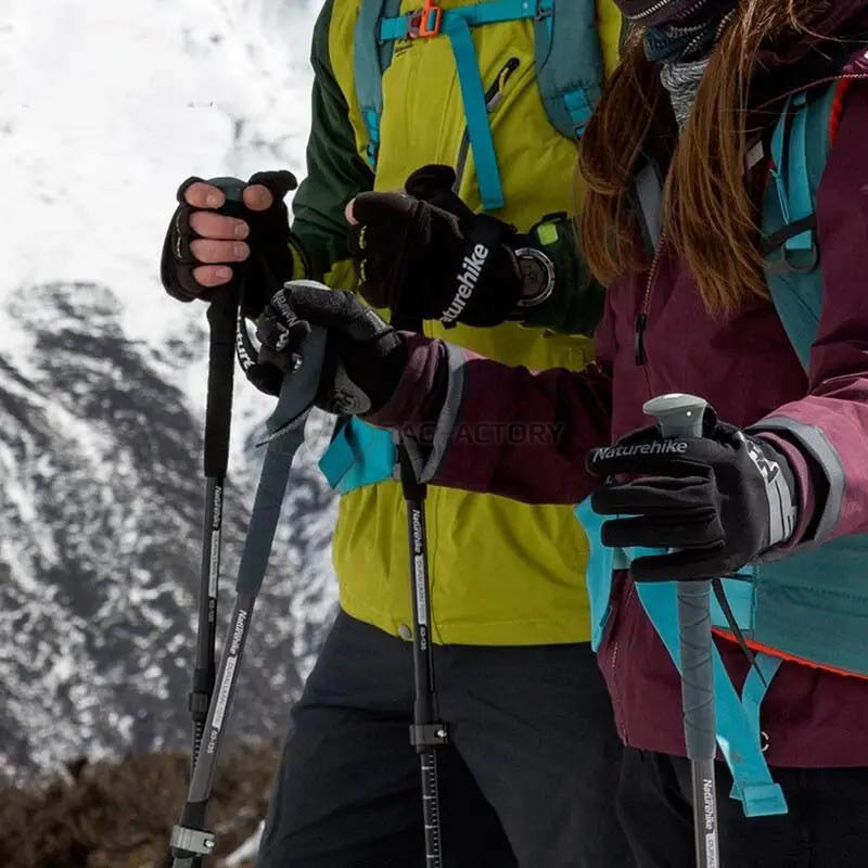 Треккинговая палка Naturehike ST 03 7075 AL NH17D017-D 135 см Черная 1 шт (6975641885139)