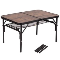 Стол раскладной Bo-Camp Decatur 90x60 cm Black/Wood look (DAS301467)