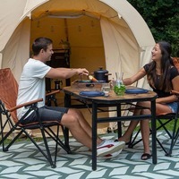 Стол раскладной Bo-Camp Melrose Oval 120x80 cm Black/Wood look (DAS302785)