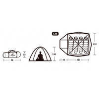 Палатка четырехместная Naturehike P-Series NH18Z044-P 210T/65D Оранжевая (6975641887676)