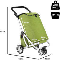 Хозяйственная сумка-тележка ShoppingCruiser 3 Wheels Green 72л (930792)