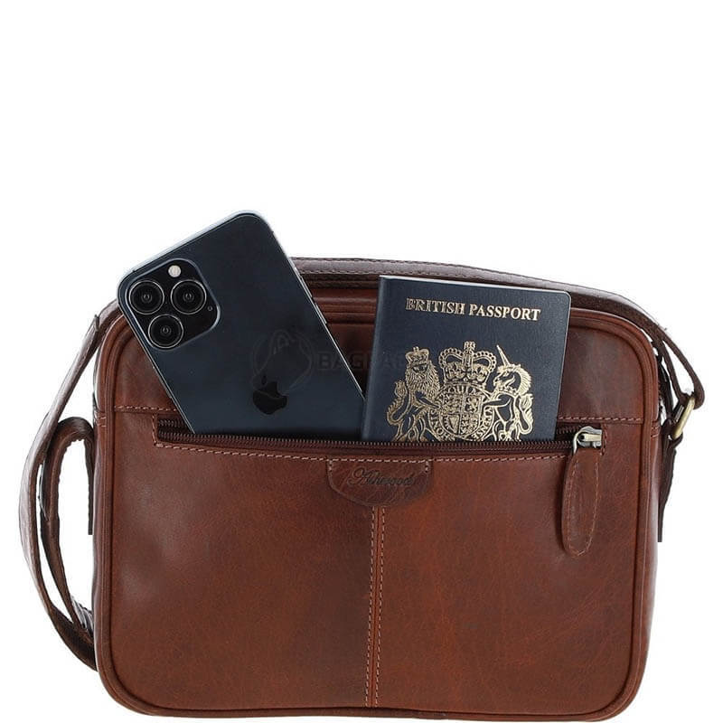 Сумка кожаная через плечо Ashwood T72 Chestnut (T72 CHESTNUT)