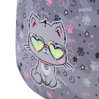 Школьный полукаркасный рюкзак GoPack Education Meow Серый 15л (GO24-165M-3)