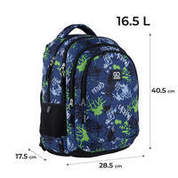Рюкзак подростковый GoPack Teens 162M-2 16.5л Синий с принтом (GO24-162M-2)