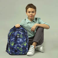 Рюкзак подростковый GoPack Teens 162M-2 16.5л Синий с принтом (GO24-162M-2)