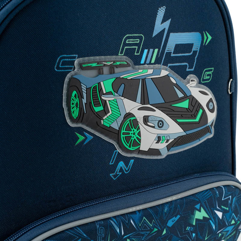 Школьный каркасный рюкзак GoPack Education Racing Car Синий 12.5л (GO24-597M-7)