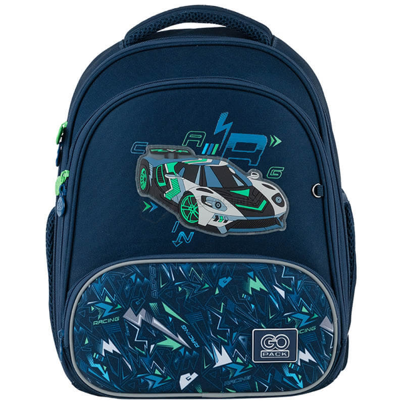 Школьный каркасный рюкзак GoPack Education Racing Car Синий 12.5л (GO24-597M-7)