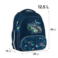 Школьный каркасный рюкзак GoPack Education Racing Car Синий 12.5л (GO24-597M-7)