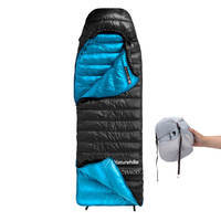 Спальный мешок пуховый Naturehike CW400 NH18C400-D p-р L черно-голубой 220 см (6976507666831)