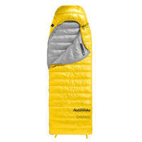 Спальный мешок пуховый Naturehike CW400 NH18C400-D p-р L желто-серый 220 см (6976507666848)