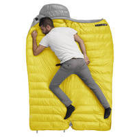 Спальный мешок пуховый Naturehike CW400 NH18C400-D p-р L желто-серый 220 см (6976507666848)