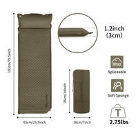 Туристический коврик Naturehike CNK2300DZ014 60мм с подушкой темно-зеленый 192 см (6976023923357)