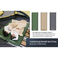 Туристический коврик Naturehike NH20DZ003 50мм темно-серый 200 см (6927595711491)