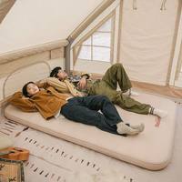 Туристический коврик двухместный Naturehike NH20FCD08 с помпой 10 см бежевый 200 см (6976023925115)
