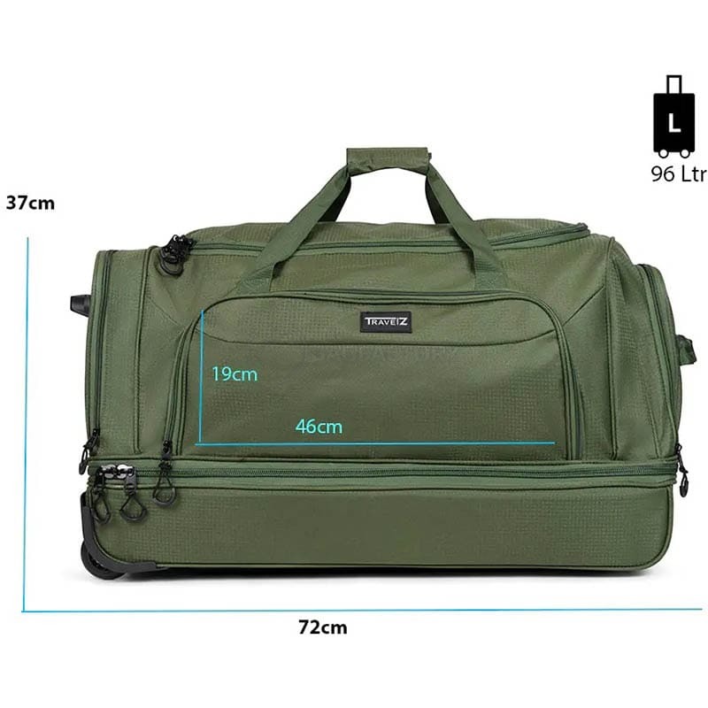 Дорожная сумка на колесах TravelZ Wheelbag Doubleloader green 96L (931072)