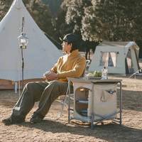 Стол раскладной с полками Naturehike CNH22JU031 бежевый (6975641888895)