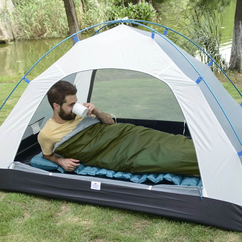 Спальный мешок Naturehike LW180 NH21MSD04 левый 15°C XL 205 см темно-зеленый (6927595786956-L)