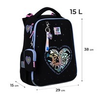 Школьный каркасный рюкзак Kite Education 531 Love is Черный 15л (K25-531M-2)