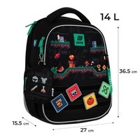 Школьный каркасный рюкзак Kite Education 555 Pixel Game Черный 14л (K25-555S-4)