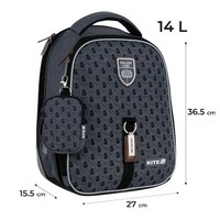 Школьный каркасный рюкзак Kite Education 555 College Line Boy Серый 14л (K25-555S-1)