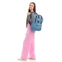 Городской подростковый рюкзак GoPack Education Teens 178 серо-голубой 19л (GO25-178L-3)