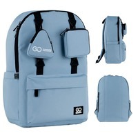 Городской подростковый рюкзак GoPack Education Teens 178 серо-голубой 19л (GO25-178L-3)
