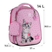 Школьный каркасный рюкзак Kite Education 555 Studio Pets Розовый 14л (SP25-555S-1)