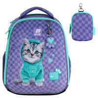 Школьный каркасный рюкзак Kite Education 555 Studio Pets Фиолетовый 14л (SP25-555S-2)
