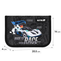 Пенал без наполнения Kite Hot Wheels 621 HW, 1 отделение, 1 отворот (HW25-621)