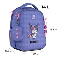 Школьный каркасный рюкзак Kite Education Kuromi 555 Фиолетовый 14 л (HK25-555S-2)