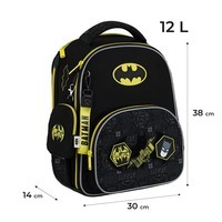 Школьный каркасный рюкзак Kite Education 556 DC Batman Черный 12 л (DC25-556M)