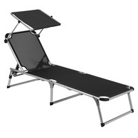 Кровать раскладная Bo-Camp Sun Lounger With Sunscreen 5 Positions Black (DAS301465)