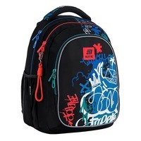 Школьный рюкзак для подростка Kite Education teens 8001M-1 Черный с принтом 20.5 л (K25-8001M-1)