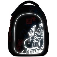 Школьный рюкзак для подростка Kite Education teens 8001M-1 Черный с принтом 20.5 л (K25-8001M-1)