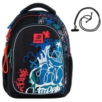 Школьный рюкзак для подростка Kite Education teens 8001M-1 Черный с принтом 20.5 л (K25-8001M-1)
