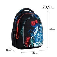 Школьный рюкзак для подростка Kite Education teens 8001M-1 Черный с принтом 20.5 л (K25-8001M-1)