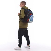 Школьный рюкзак для подростка Kite Education teens 8001M-1 Черный с принтом 20.5 л (K25-8001M-1)