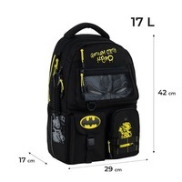 Школьный рюкзак для подростка Kite Education teens 2587M DC Batman Черный 17 л (DC25-2587M)