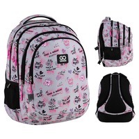Рюкзак подростковый GoPack Teens 162L-3 Серый/Розовый 19л (GO25-162L-3)