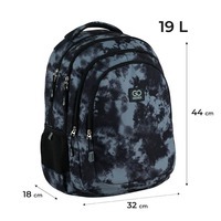 Рюкзак подростковый GoPack Teens 162L-4 Черный/Серый 19л (GO25-162L-4)
