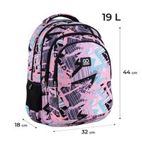 Рюкзак подростковый GoPack Teens 162L-1 Розовый принт 19л (GO25-162L-1)