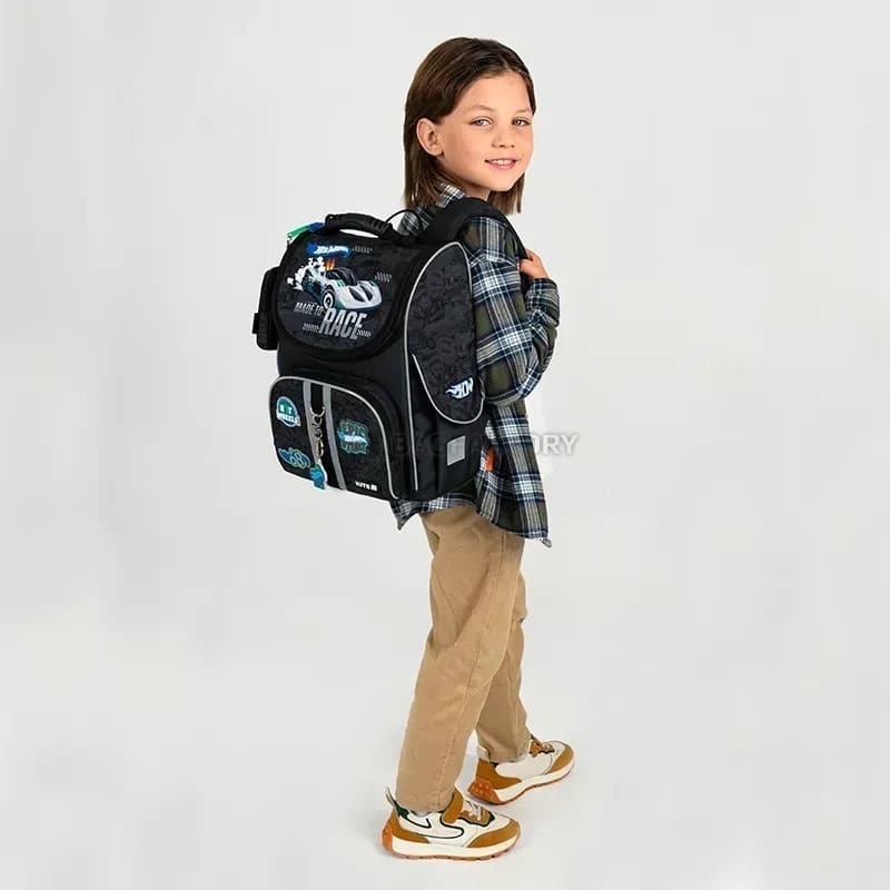 Школьный каркасный рюкзак Kite Education 501 Hot Wheels 11.5л Черный (HW25-501S)