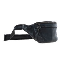 Поясная кожаная сумка Ashwood D102 Black (D102 BLK)