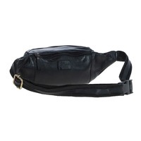 Поясная кожаная сумка Ashwood D102 Black (D102 BLK)