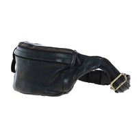 Поясная кожаная сумка Ashwood D102 Black (D102 BLK)